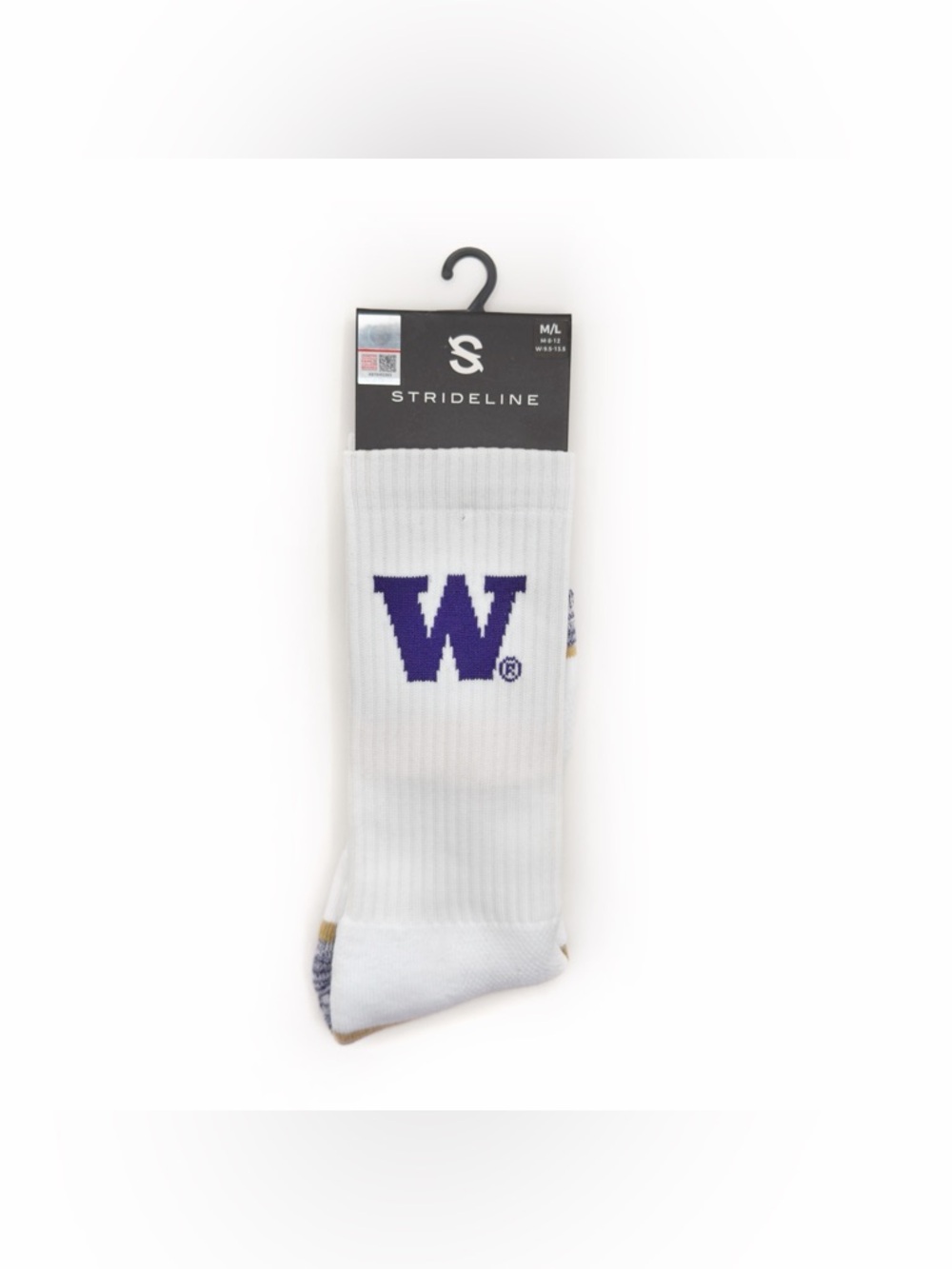 Washington Huskies Strideline Crew Socks Mens Womens NCAA White Purple